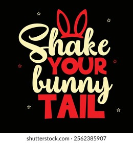 shake your bunny Tail cute tee for girls black 