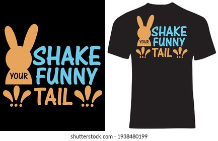 Shake your funny tail. Bunny silhouette cool t shirt design for rabbits lover.