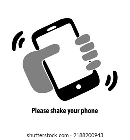 Shake your phone icon. Template isolated on white background. 2D simple flat style graphic design. Can be used for any purposes. Vector EPS10 