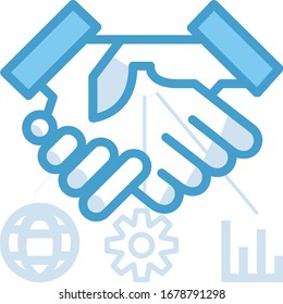 shake-hand-contact vector icon flat design