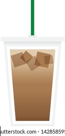 Shaken Espresso, Ice Coffee, Iced Coffee, Coffee Latte Cup, Ice Latte, Vector Illustration Background