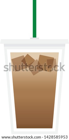 Shaken Espresso, Ice Coffee, Iced Coffee, Coffee Latte Cup, Ice Latte, Vector Illustration Background