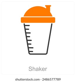 Shaker and bar icon concept