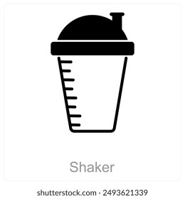 Shaker and bar icon concept