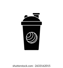 Garrafa Shaker com ícone de bola do liquidificador