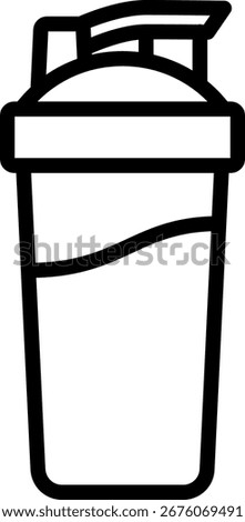 Shaker Bottle icon, Black And White Outline Icon Vector.