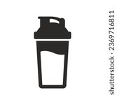 Shaker bottle icon. Protein shake, smoothie. Vector icon isolated on white background.
