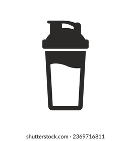 Shaker bottle icon. Protein shake, smoothie. Vector icon isolated on white background.