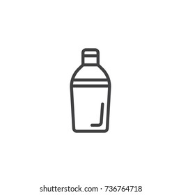 Shaker bottle line icon, outline vector sign, linear style pictogram isolated on white. Symbol, logo illustration. Editable stroke