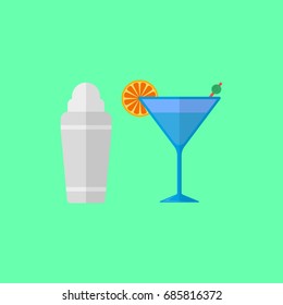 shaker with cocktail vector icon