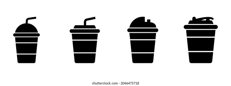 shaker cup icon set, shaker cup vector set symbol illustrations