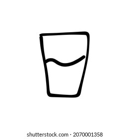 icono de vidrio agitador en vector. Logotipo - Doodle