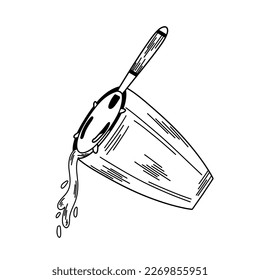  Shaker with a hawthorne strainer. Illustration of straining a drink through a strainer.