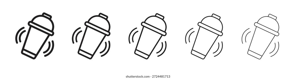 Shaker-Icon-Design in dünnen bearbeitbaren Strich-Stil für grafische Arbeit