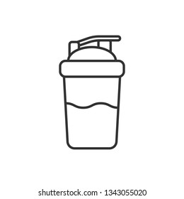 Shaker Icon In Flat Style. Sport Bottle Vector Illustration On White Isolated Background. Fitness Container Business Concept.