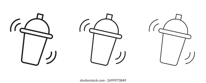 Signo de estilo lineal del icono de la coctelera para el concepto móvil y el Diseño web.