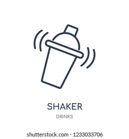 Shaker icon. Shaker linear symbol design from drinks collection. Simple outline element vector illustration on white background