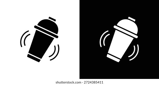 Ícone do Shaker ilustrações gráficas simples e planas. Vetor de silhueta preto e branco