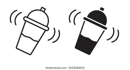 Shaker Symbol in Schwarz gesetzt. Linien- und Flachsymbole