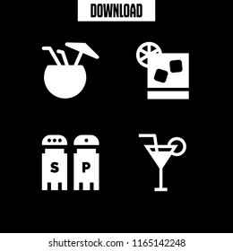 shaker icon. This set with cocktail and salt and pepper vector icons for mobile and web