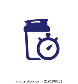 Shaker icon with a timer, vector