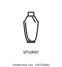 shaker icon. Trendy modern flat linear vector shaker icon on white background from thin line Drinks collection, outline vector illustration