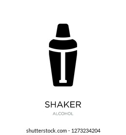 shaker icon vector on white background, shaker trendy filled icons from Alcohol collection, shaker simple element illustration