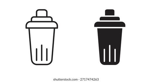 Ícones do Shaker. Pixel perfeito. Ícone de contorno de vetor. Conceito de logotipo plano.