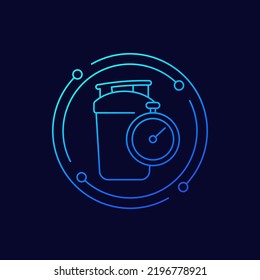 Shaker line icon with a timer, vector