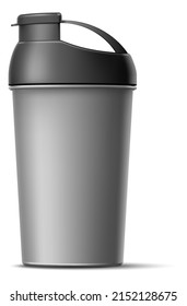 Shaker Mockup. Blank Realistic Container For Sport Drink