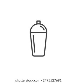 Shaker outlined icon isolated on white background