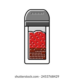 Shaker-Pfeffer-Farbsymbol Vektorgrafik. Shaker-Pfeffer-Zeichen. Isolierte Symboldarstellung