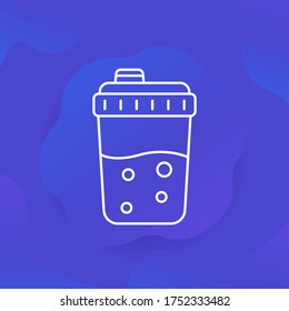 Sacudir con icono de línea de proteína, vector