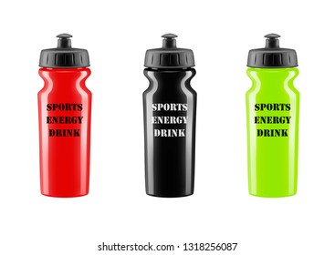 Shaker for protein shake in vector.Bicycle bottle in vector.Sport water bottle in vector.