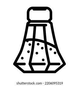 vector de icono de la línea salina de agitador. signo de la sal de agitación. símbolo de contorno aislado ilustración negra