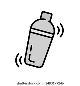 Shaker vector filled icon, Device used to mix beverages