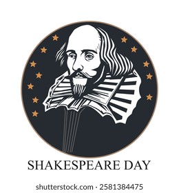 Shakespeare Day  With Liitle Star Vector Design