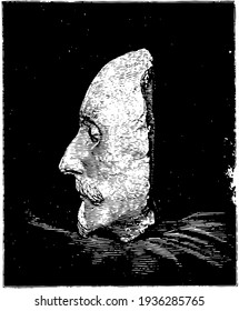 Shakespeare Death Mask (Left Side), Vintage Illustration