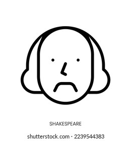 shakespeare icon. Line Art Style Design Isolated On White Background