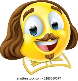 A Shakespeare poet writer emoticon cartoon face icon