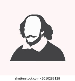 Shakespeare silhouette icon vector art