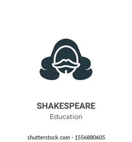 Shakespeare vector icon on white background. Flat vector shakespeare icon symbol sign from modern literature collection for mobile concept and web apps design.