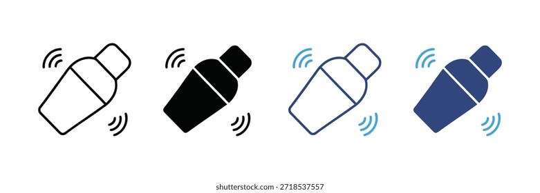 Ícone de agitador de coquetel agitado definido para misturar bebidas e bebidas isoladas sobre fundo branco, ilustração Vetor