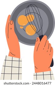 Shaking Eggs Process Vector Illustration