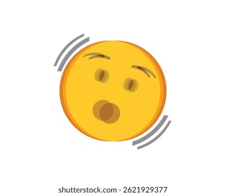 Sacudir Face chocada tremor chocante agitando vetor ilustração símbolo emoji ícone de sinal design plano