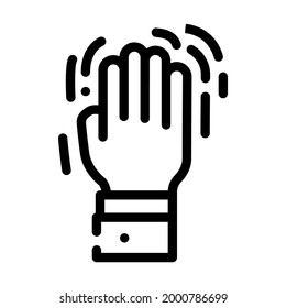 shaking hand fear line icon vector. shaking hand fear sign. isolated contour symbol black illustration