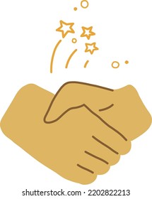 shaking hand with springkle vector, perfect for design element, poster, etc