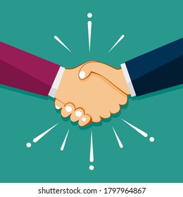 Shaking hands business. happy partnership. greeting shake. casual handshaking agreement