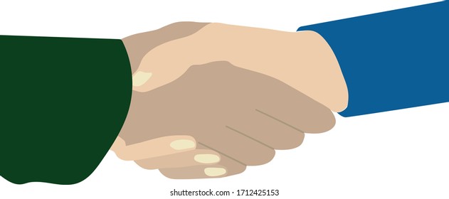 Shaking hands business vector illustration isolated on white background.