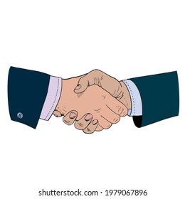 Shaking hands business vector illustration 